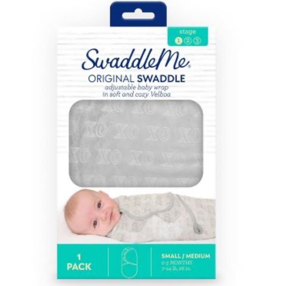 SwaddleMe Original Soft & Cozy Velboa Swaddle Wrap 0-3 Months - Hugs & Kisses